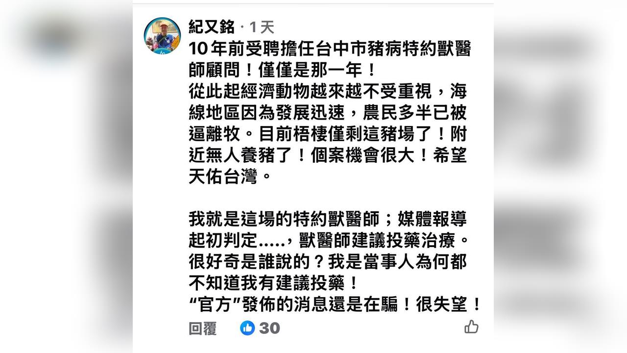 快新聞/台中豬瘟爭議!市府遭特約獸醫打臉 許美華:不是失職就是說謊栽贓