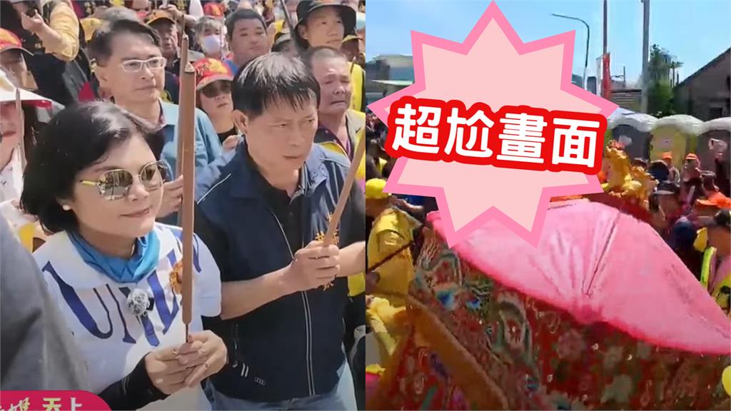 才推開爐主搶C位！張麗善下午「擋路攔轎」白沙屯媽祖直衝離開尷尬畫面曝