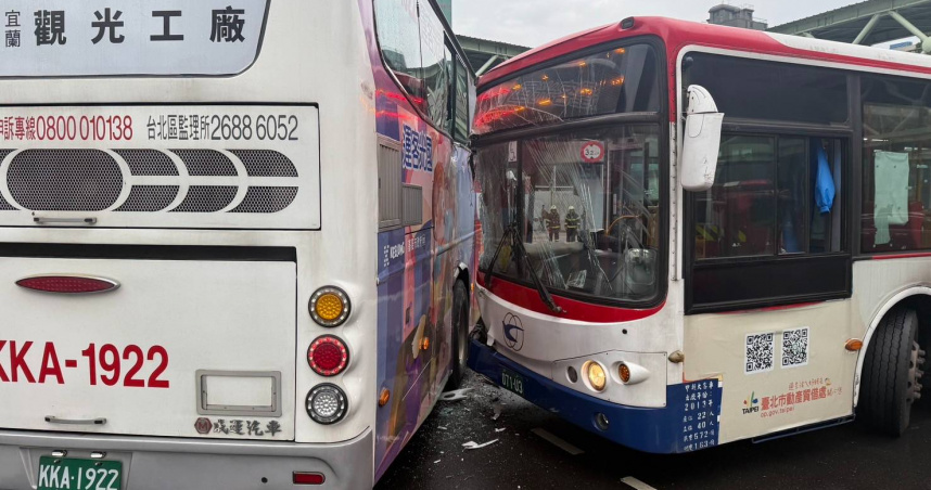快訊／北市大同2客運相撞　女乘客頭部撕裂傷送醫