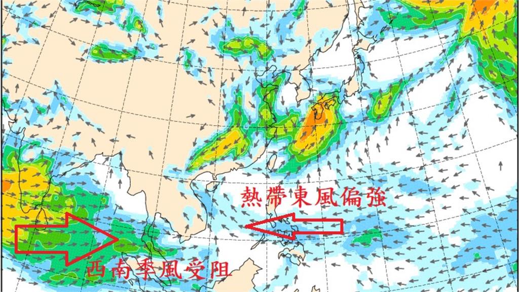 為何還沒進梅雨季？入梅只差「這1條件」…鄭明典1圖揭原因：熱帶東風太強