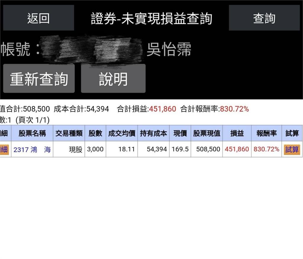 鴻海一度飆175元新高　吳怡霈放10年投報率830％