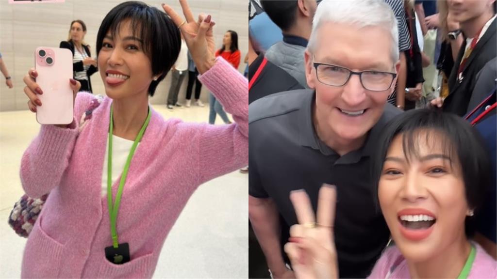 莫莉參加蘋果發表會「驚喜同框庫克」　本人親切喊：Hello Taiwan！