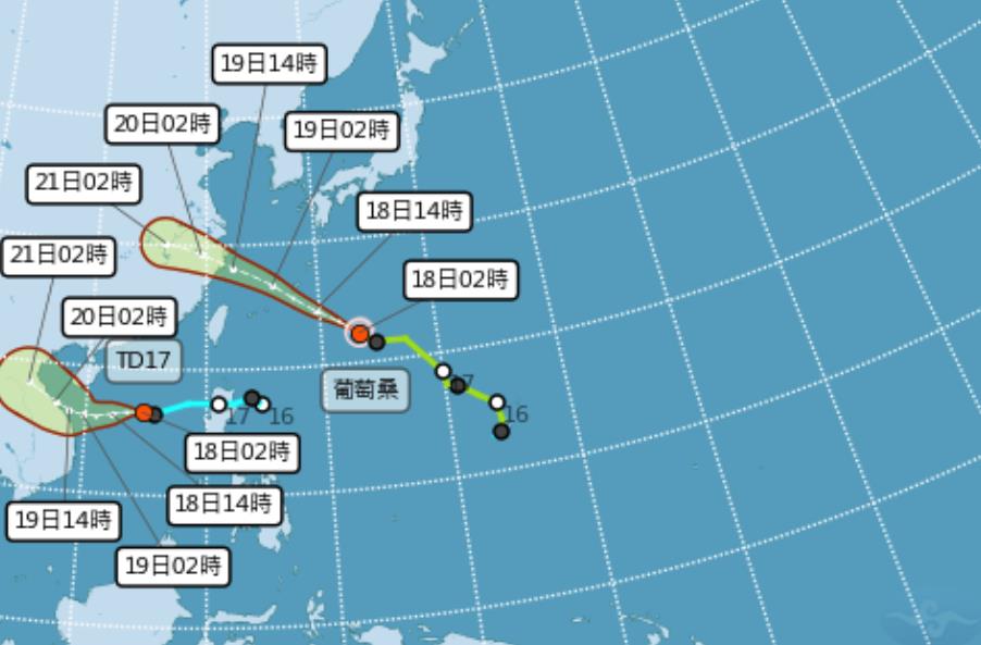 快新聞／輕颱「葡萄桑」路徑曝！　今起北部、東北部雨彈來襲