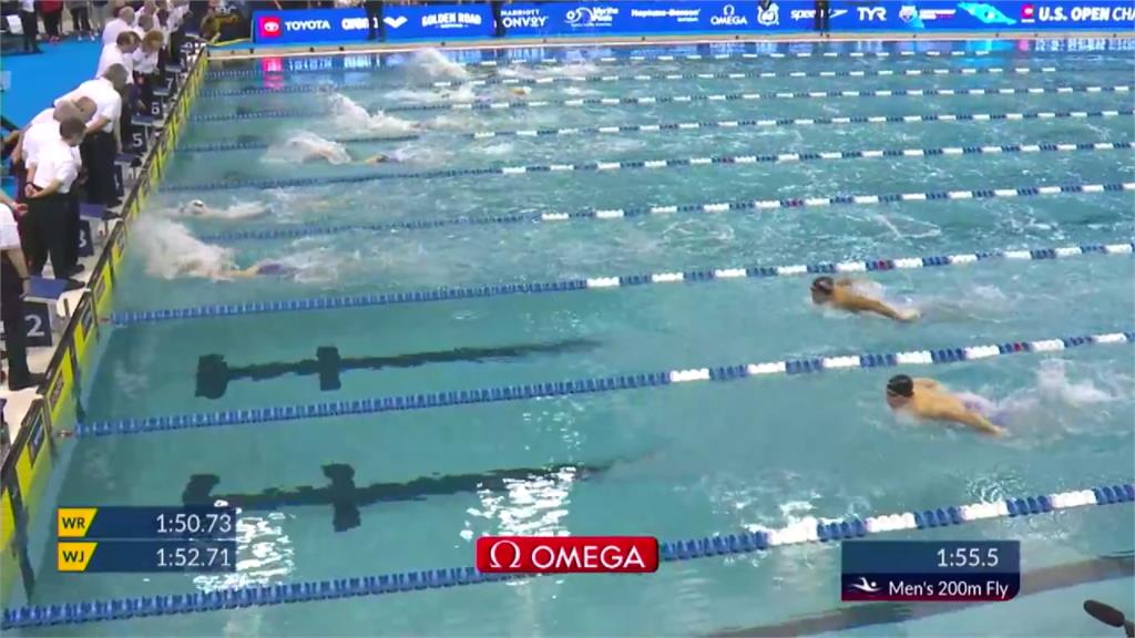 美國游泳公開賽成績揭曉 王冠閎200公尺蝶式摘銀