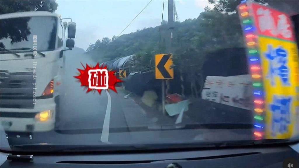 人生「差一點下課」！　埔霧公路卡車爆胎　險撞對向車