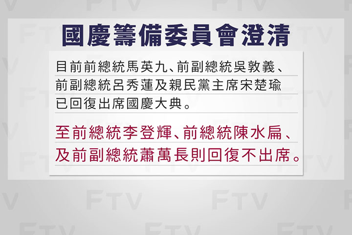  別猜了！ 陳水扁確定不出席國慶