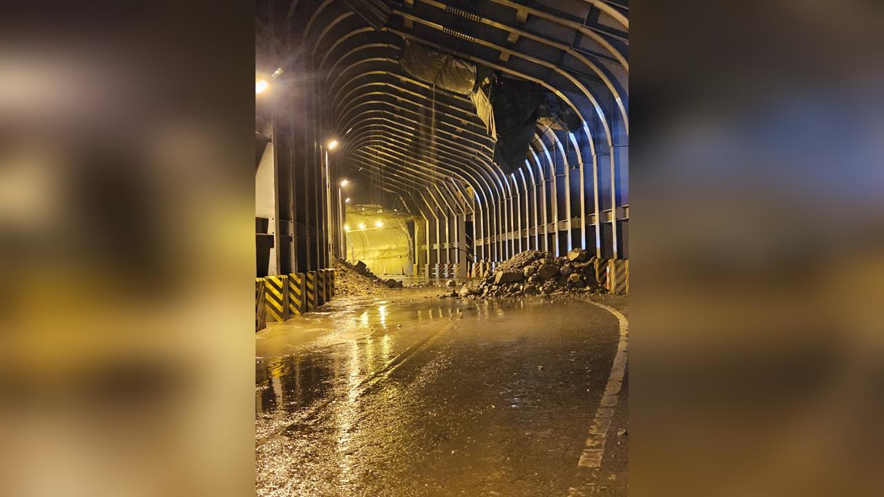 快新聞／驚悚畫面曝光！巨石掉落貫穿台9線隧道　蘇花公路一度封閉