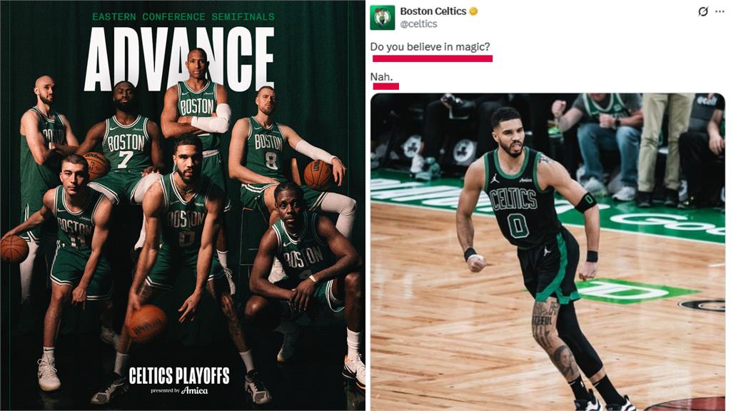 NBA(影)／單節24:4一波流帶走！塞爾提克5戰淘汰魔術　社群嗆：還相信魔法？