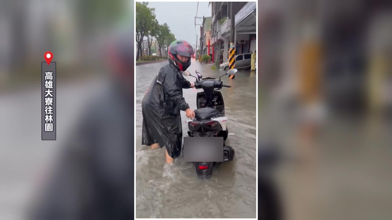 高雄鳥松淹水車險滅頂　熱心民眾涉水協助救援