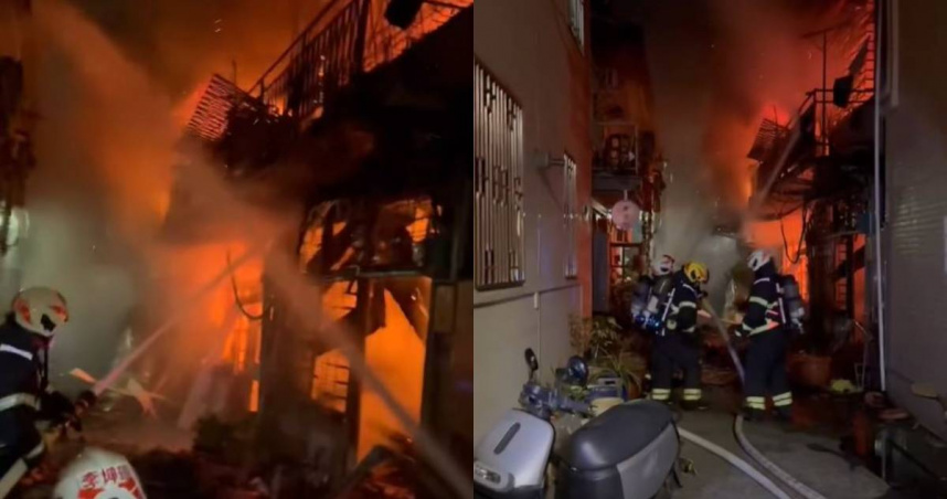 嘉義清晨惡火！13戶連棟木造建物遭祝融　1人臉、手灼傷送醫