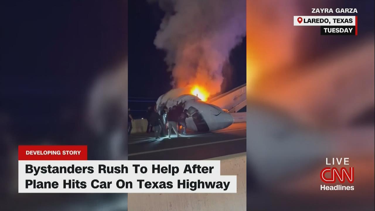德州噴射機墜毀公路至少1死　路人衝火海相救