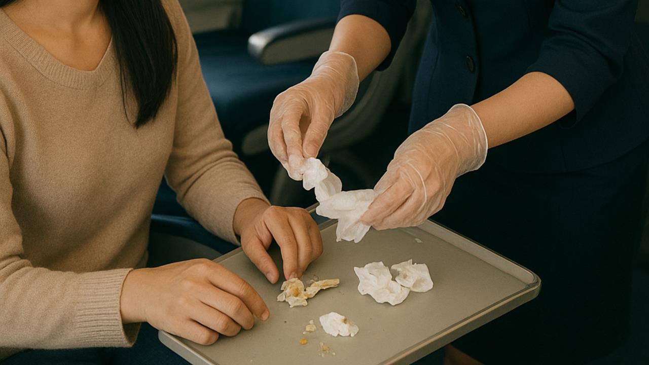 飛機怪味婦「連嗑7個便當」吐菜渣叫空服撿！臨座律師嚇壞秒起身…超噁畫面曝光