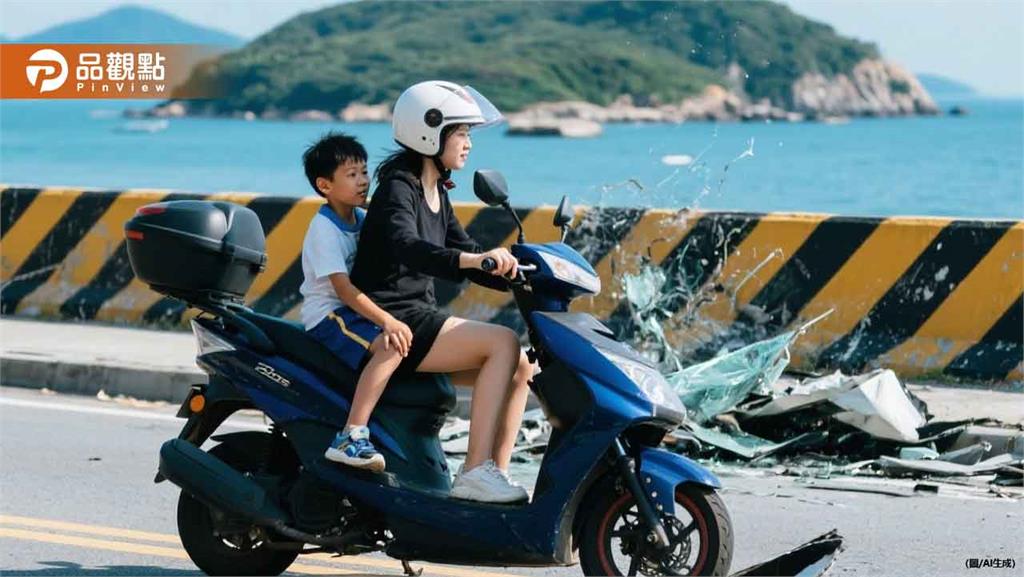 北市女騎士雨夜載10歲兒！撞分隔島人車噴飛墜地