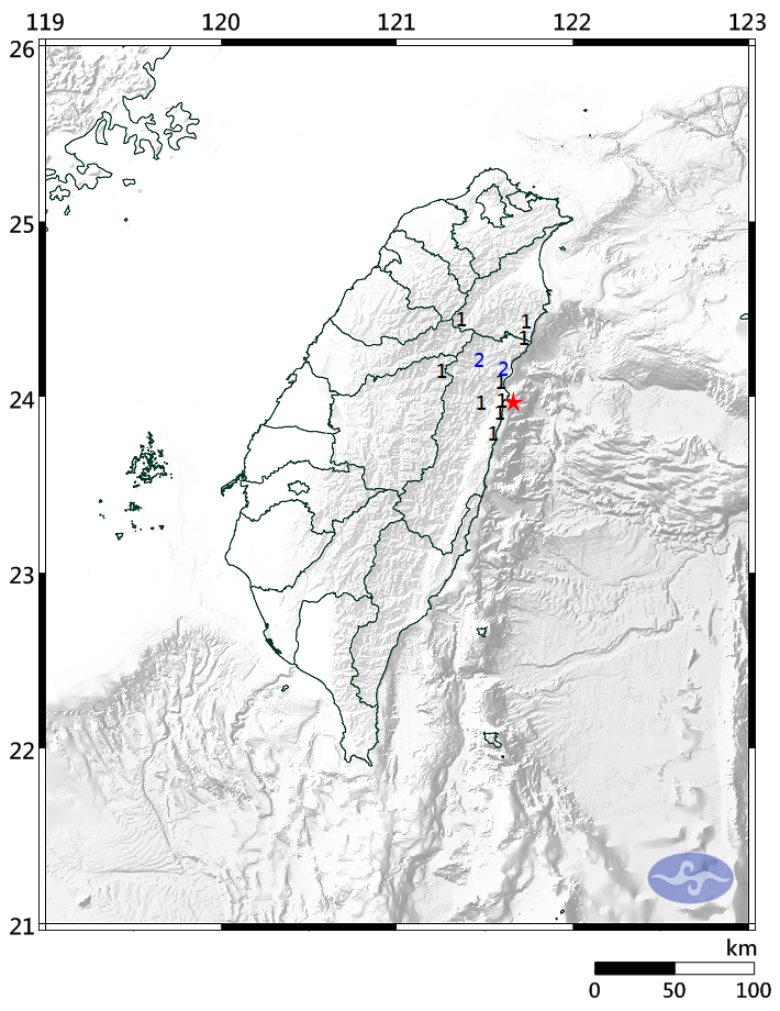 快訊／11：25花蓮發生規模3.9地震 最大震度2級