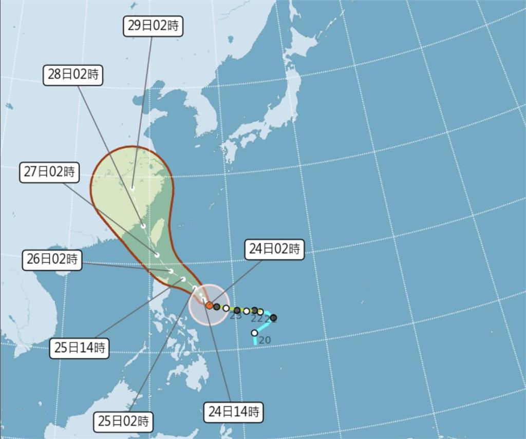 快新聞／中颱杜蘇芮持續增強　直接侵台機率高「這2日」影響最劇烈