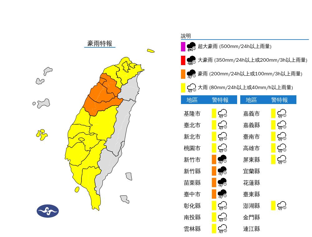 快新聞／雨彈狂炸！17縣市豪大雨特報　8地區防大雷雨