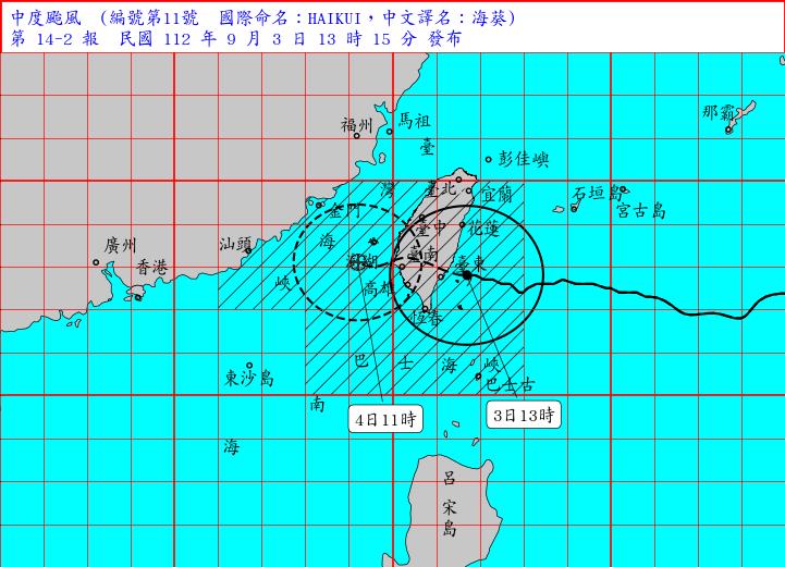 LIVE／海葵颱風中心即將從台東登陸　氣象局14:40最新說明