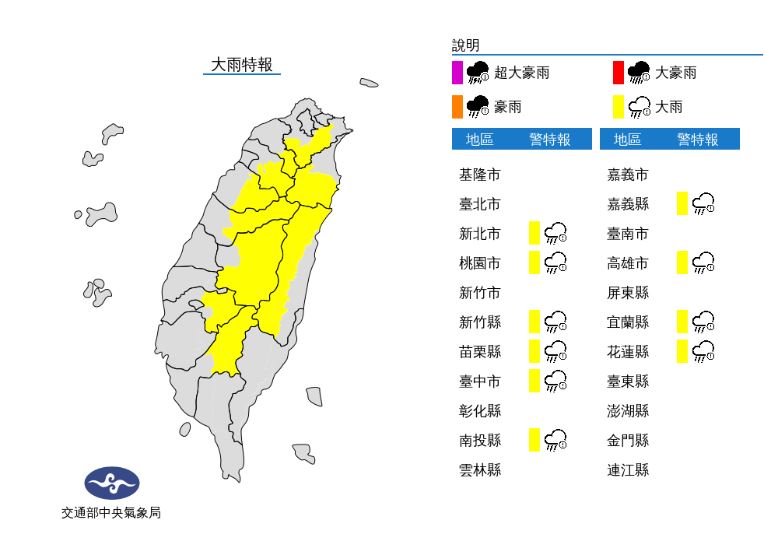 快新聞／午後外出注意！10縣市大雨特報防雷擊、強陣風