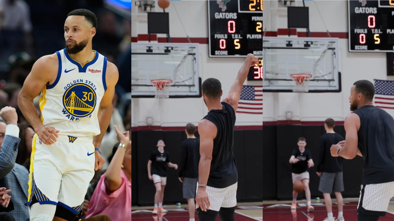 咖哩就是神!準備好了不是歐北共,柯瑞連飆82顆三分網全跪了。(圖/AP、NBA官方X)