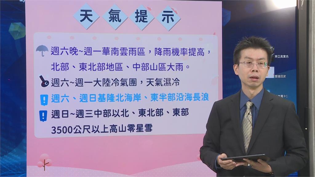 快新聞／冷氣團＋華南雲雨區影響！「這些地方」慎防大雨　氣象署曝回溫時間點