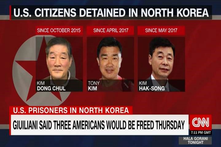 傳北朝鮮將釋放3人質 川普推文：敬請期待