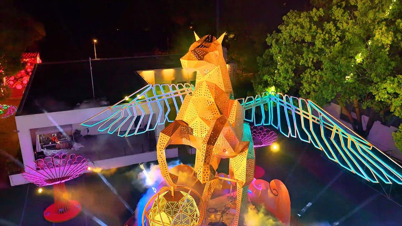 桃園燈會機械飛馬點燈! 標榜"五感體驗"水蜜桃香氣撲鼻