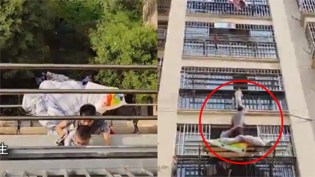 睡醒找不到媽！4歲男童「爬出窗口」懸掛陽台外險墜樓　路人全嚇壞