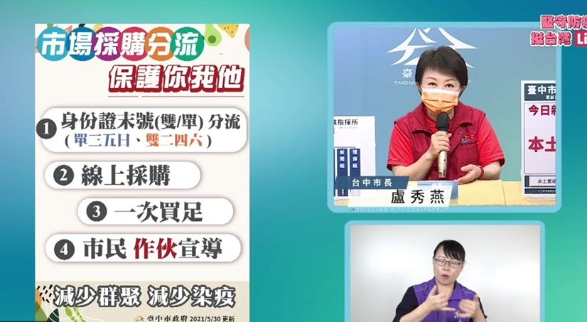 快新聞／盧秀燕宣布「台中逛市場分流」！ 身分證號末碼單數三五日、偶數二四六