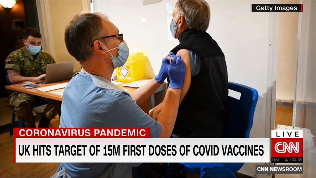 1500萬人施打首劑疫苗 英國第一階段達標