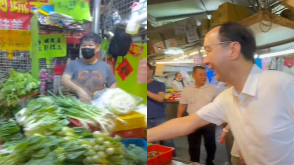 市場阿北當眾洗臉「這幾年你第一次來」！朱立倫「脫口回1句」尷尬神情全被拍