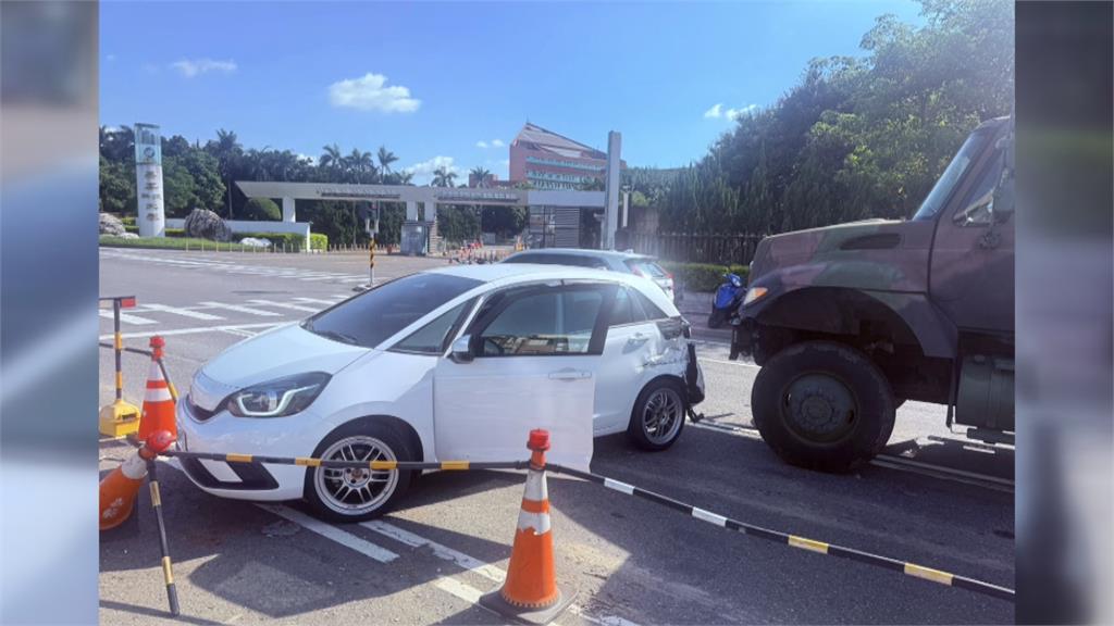 台一線嘉義民雄軍卡、汽車碰撞意外　疑軍卡未注意車況釀禍