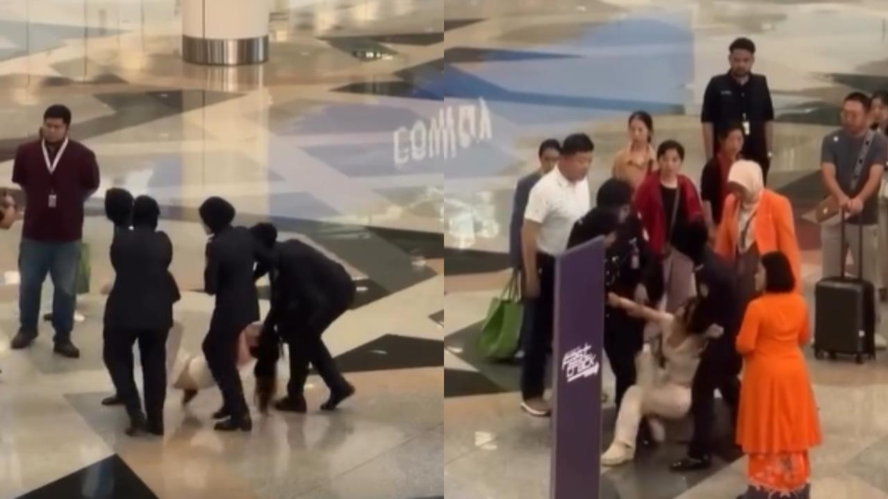 中國女硬闖吉隆坡機場登機區！耍賴躺地遭「4警合力抬走」大鬧原因超扯