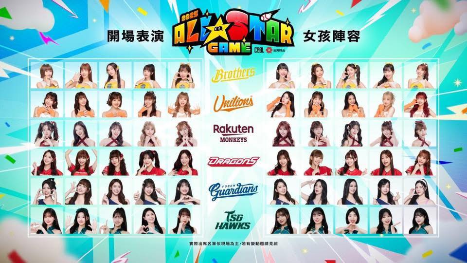 中職／明星賽6隊女孩班表出爐看這裡！2天共超過百位啦啦隊成員應援