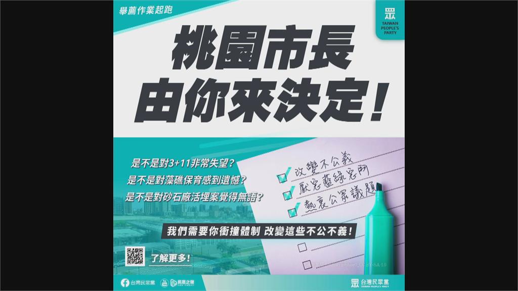 桃園市長人選出奇招　民眾黨推海選找黑馬