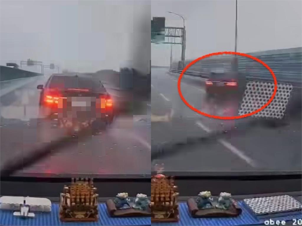賓士公路「逼車挑釁」1分鐘後自撞護欄 行車記錄曝光網嗨:現世報