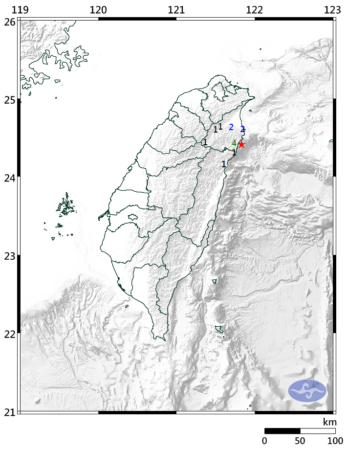快訊／宜蘭14：23發生規模3.5地震 最大震度4級