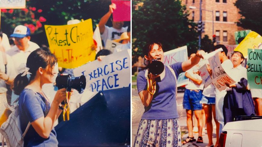 26年前抗議中國威脅照片曝光！　網讚蕭美琴：堅持民主始終如一