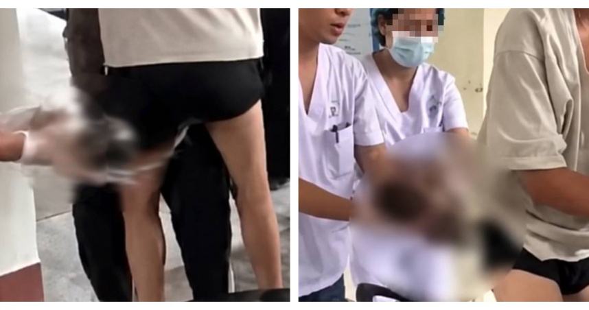 機車變產房！孕婦半路分娩　男嬰卡褲管全程被拍下