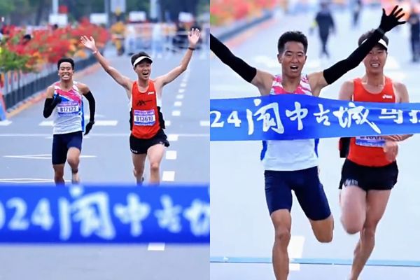 樂極生悲！男選手馬拉松終點前開心慶祝　結果被逆轉當場變臉