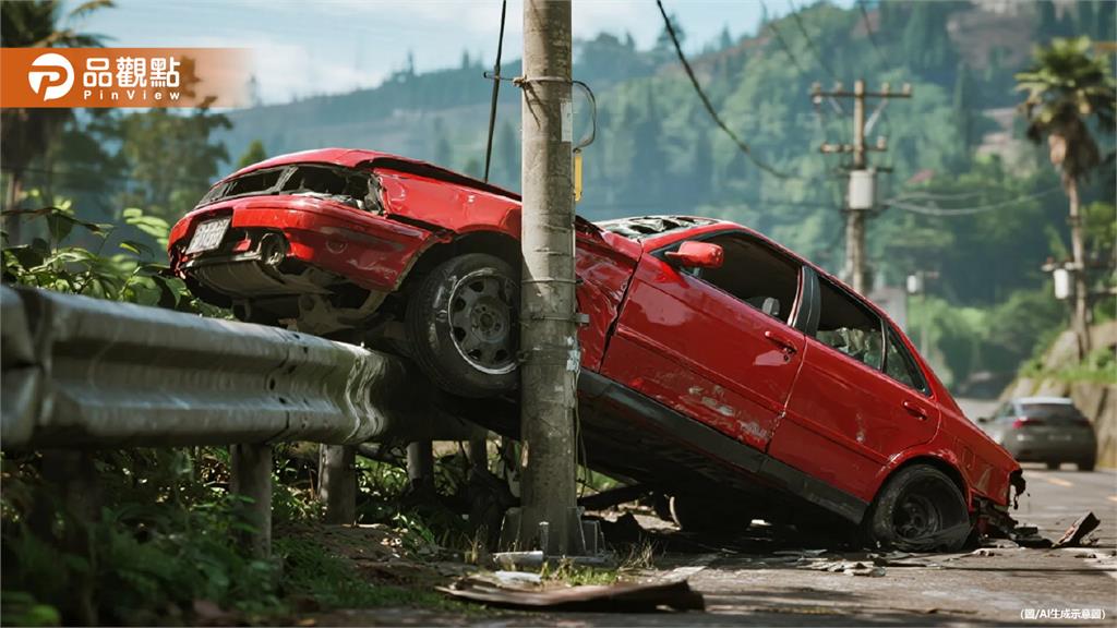石碇「拓海哥」過彎失控!TOYOTA 86猛撞電線桿全毀