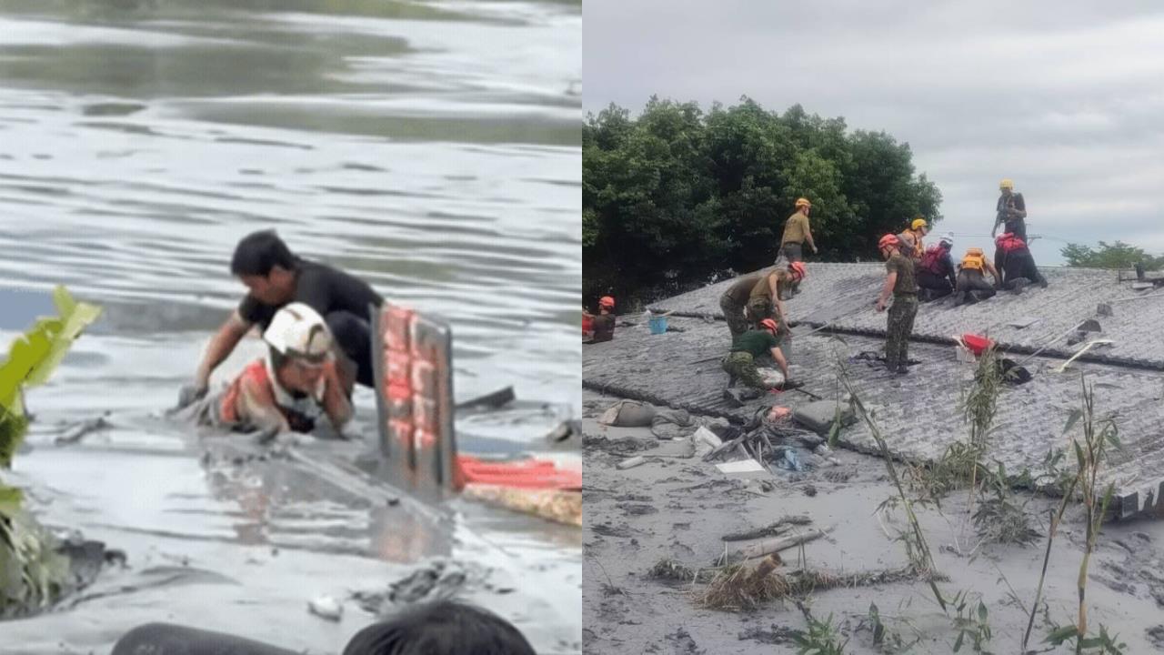 花蓮搜救英雄「突遭泥流吞入」下身卡死！同伴「拼命刨泥」驚魂17秒看哭網