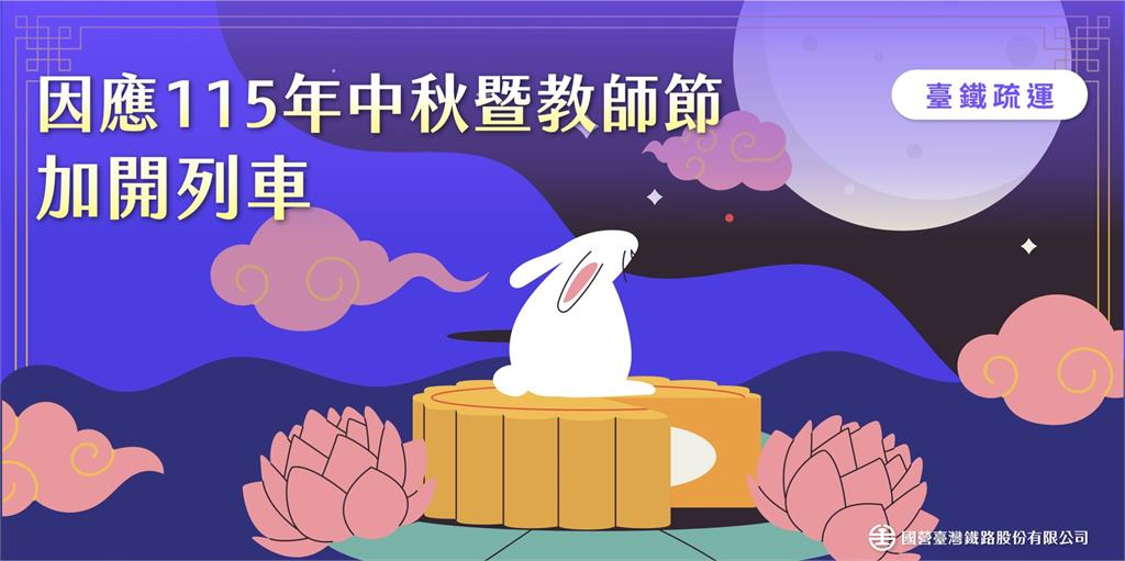 台鐵中秋連假加開158列車疏運 這天起開放訂票