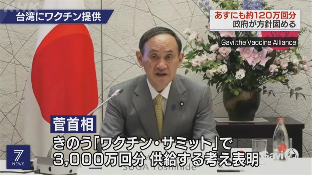NHK：日本最快6/4　提供120萬劑AZ給台灣