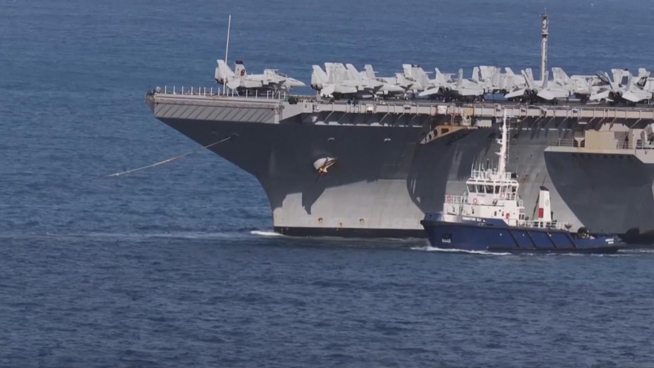 美航母「福特號」洗衣房失火2傷！　美海軍：起火和戰事無關