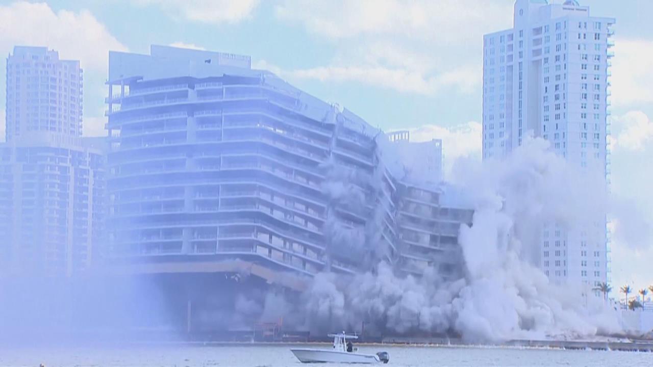 邁阿密地標建築　文華東方酒店爆破　23層樓高建築不到10秒崩塌