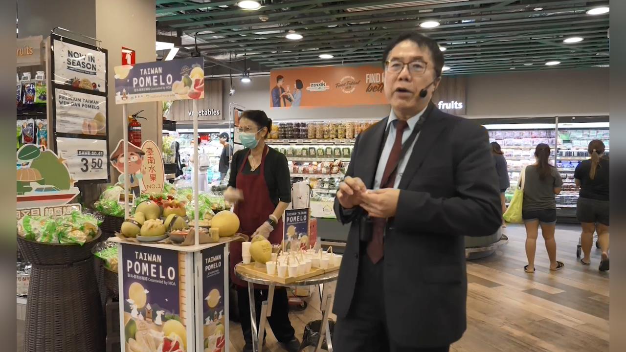 台南文旦登陸新加坡! 黃偉哲快閃當地推銷