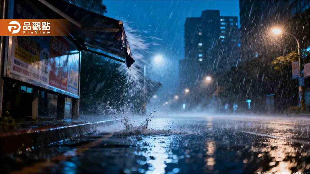 狂風暴雨！北市摩斯漢堡招牌被吹落　砸毀多輛機車