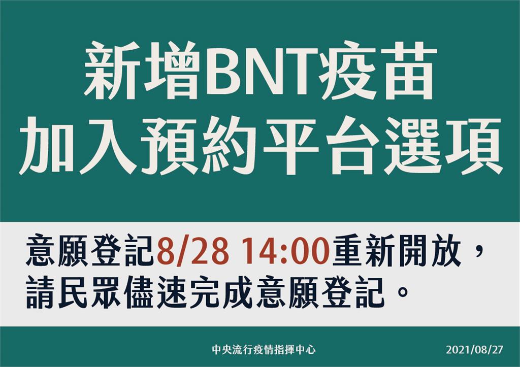 快新聞／疫苗預約平台可以選BNT了！　8/28下午2時開放意願登記