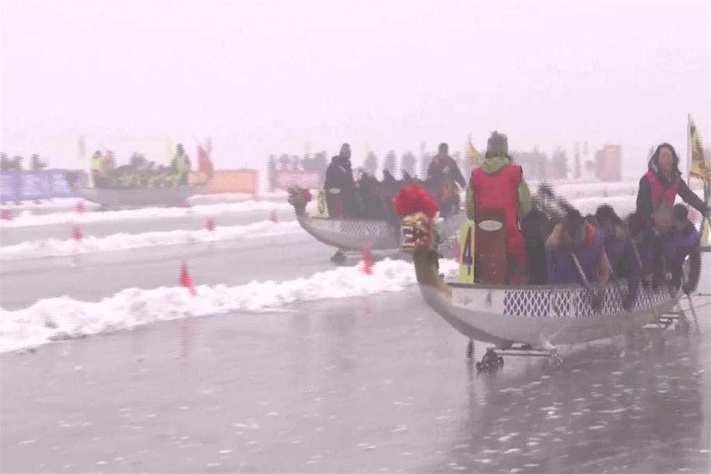 在冰上划龍舟 遼寧發展冬季運動促進觀光