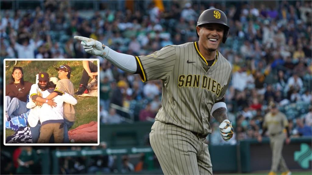 MLB(影)／馬查多第一轟出爐　來旅遊的教士球迷幸運沒收帶回紀念球